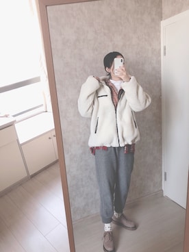 「盐系风格」｜「アイテム（ローファー）」を使った、春日弥生さん（レディース・167cm）の秋コーディネート
