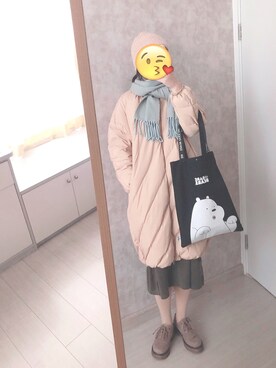 「日系极简」｜「アイテム（ダウンジャケット/コート）」を使った、春日弥生さん（レディース・167cm）の秋コーディネート