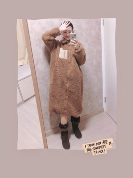 「日系极简」｜「アイテム（その他アウター）」を使った、春日弥生さん（レディース・167cm）の冬コーディネート
