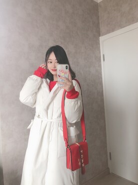 「日系极简」｜「アイテム（ダウンジャケット/コート）」を使った、春日弥生さん（レディース・167cm）の冬コーディネート