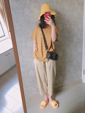 「日系极简」｜「アイテム（帽子）」を使った、春日弥生さん（レディース・167cm）の春コーディネート