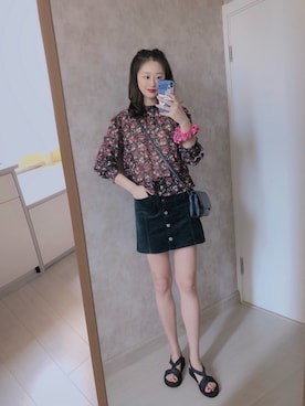「日系极简」｜「アイテム（サンダル）」を使った、春日弥生さん（レディース・167cm）の夏コーディネート