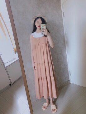 「休闲」｜「アイテム（ワンピース）」を使った、春日弥生さん（レディース・167cm）の夏コーディネート