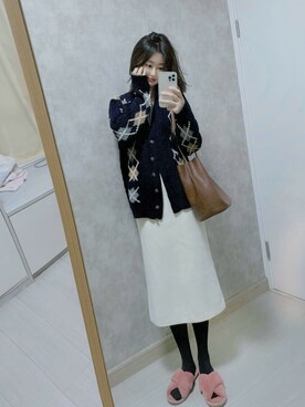 「基础款」｜「アイテム（ジャケット/アウター）」を使った、春日弥生さん（レディース・167cm）の秋コーディネート