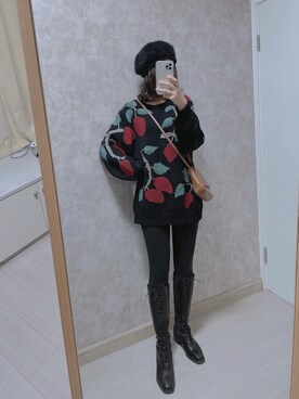 「基础款」｜「アイテム（ジャケット/アウター）」を使った、春日弥生さん（レディース・167cm）の秋コーディネート