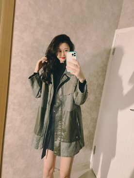 「日系极简」｜「アイテム（ジャケット/アウター）」を使った、春日弥生さん（レディース・167cm）の春コーディネート