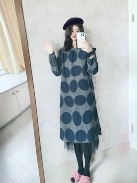 「日系极简」｜「アイテム（ワンピース/ドレス）」を使った、春日弥生さん（レディース・167cm）の春コーディネート