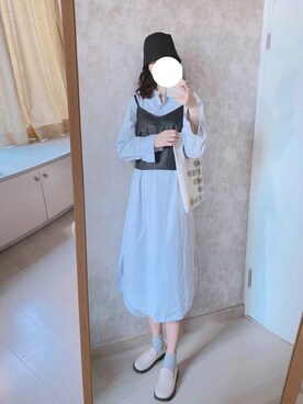 「日系极简」｜「アイテム（ワンピース/ドレス）」を使った、春日弥生さん（レディース・167cm）の春コーディネート