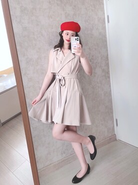 「日系极简」｜「アイテム（ワンピース/ドレス）」を使った、春日弥生さん（レディース・167cm）の夏コーディネート