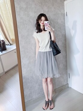 「日系极简」｜「アイテム（サンダル）」を使った、春日弥生さん（レディース・167cm）の夏コーディネート