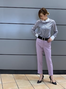 ピンク系のアイテムを使った クレリックシャツ のレディース人気ファッションコーディネート Wear