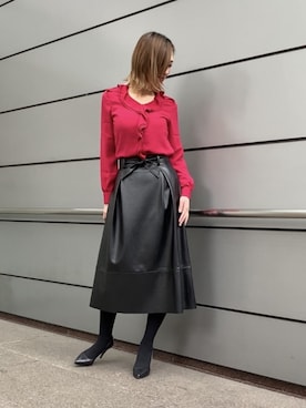 「真っ赤」｜kaaya0207さん（レディース・166cm）の秋コーディネート