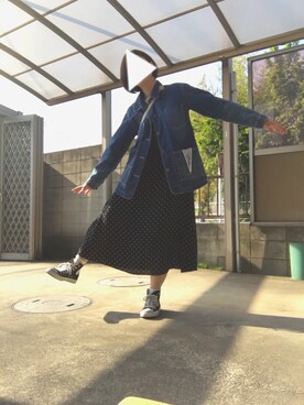 「CONVERSE（コンバース）のCONVERSE ALL STAR　ハイカットスニーカー（スニーカー）」を使った、saya.さん（レディース・160cm）の春コーディネート