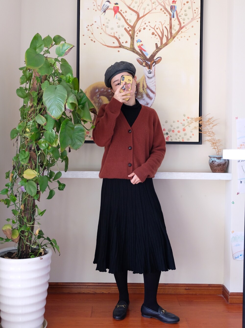 「阿布狗のアイテム（その他トップス、ブラウン系）」を使った、ciciさん（レディース・162cm）の冬コーディネートの1枚目の写真
