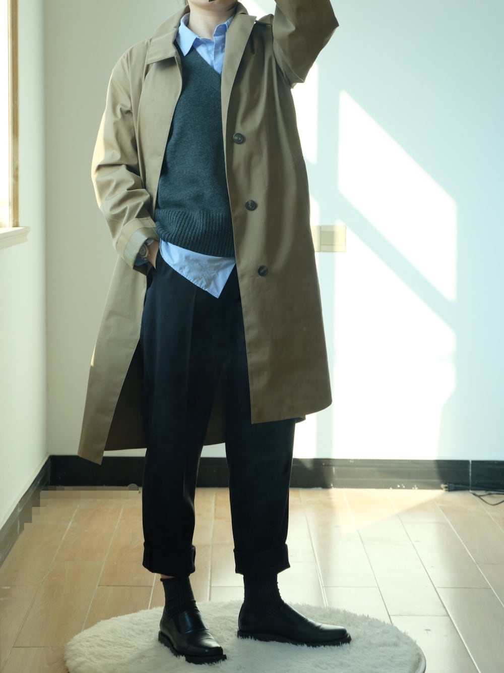 「INEYESのアイテム（その他シューズ、ブラック系）」を使った、ciciさん（レディース・162cm）の春コーディネートの1枚目の写真
