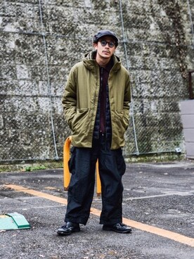 「UNIQLO（ユニクロ）のアイテム（ダウンジャケット/コート）」を使った、ICCHOさん（メンズ・170cm）の冬コーディネート