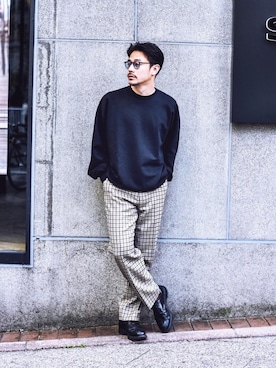 「DRIES VAN NOTEN（ドリスヴァンノッテン）のアイテム（パンツ）」を使った、ICCHOさん（メンズ・170cm）の春コーディネート