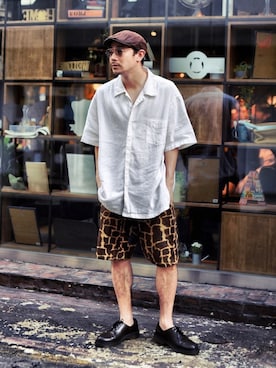 「アイテム（ハンチング/ベレー帽）」を使った、ICCHOさん（メンズ・170cm・30代）の夏コーディネート