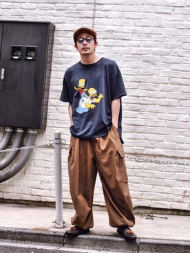 「YSTRDY's TMRRW（イエスタデイズトゥモロー）のアイテム」を使った、ICCHOさん（メンズ・170cm）の夏コーディネート