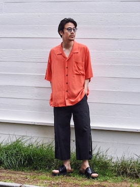 「WhoWhat（フーワット）のアイテム（トップス）」を使った、ICCHOさん（メンズ・170cm）の夏コーディネート