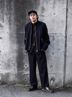 「アイテム（ブルゾン）」を使った、ICCHOさん（メンズ・170cm・30代）の秋コーディネート