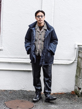 「UNIQLO（ユニクロ）のアイテム（ダウンジャケット/コート）」を使った、ICCHOさん（メンズ・170cm）の冬コーディネート