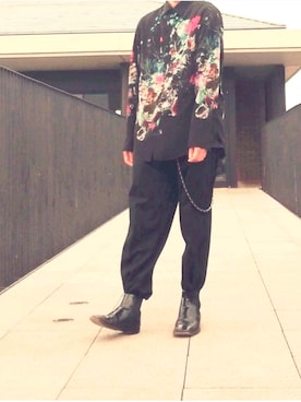 「PRADA（プラダ）のアイテム（その他シューズ）」を使った、英吉さん（メンズ・174cm）の夏コーディネート