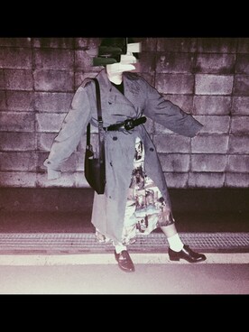 「古着女子」｜「アイテム（トレンチコート）」を使った、Masumiさん（レディース・156cm）の春コーディネート