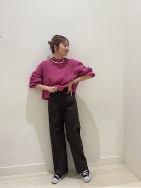 「JEANASIS（ジーナシス）のアイテム（チノパンツ）」を使った、Rieさん（レディース・158cm）の冬コーディネート