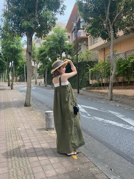 「ジーナシス」｜「アイテム（ワンピース）」を使った、Rieさん（レディース・158cm）の春コーディネート