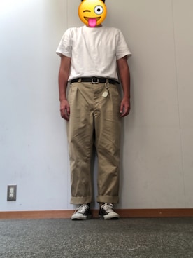 「allstar」｜「アイテム（チノパンツ）」を使った、kazu14さん（メンズ・178cm）の夏コーディネート