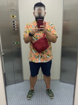 「アロハシャツ」｜たーてぃーさん（メンズ・165cm）の夏コーディネート