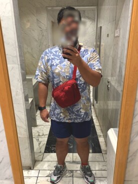 「アロハシャツ」｜たーてぃーさん（メンズ・165cm）の夏コーディネート