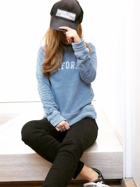 「DSQUARED2（ディースクエアード）のアイテム（帽子）」を使った、Akaneさん（レディース・155cm）の冬コーディネート