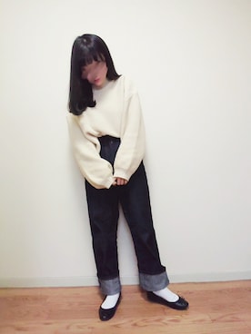 「白ソックス」｜カナエさん（レディース・150cm）の冬コーディネート