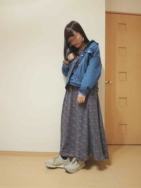 「frames RAY CASSIN（フレームスレイカズン）のアイテム（デニムジャケット）」を使った、カナエさん（レディース・150cm）の春コーディネート