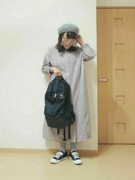 「ローカット」｜「アイテム（ハンチング/ベレー帽）」を使った、カナエさん（レディース・150cm）の夏コーディネート