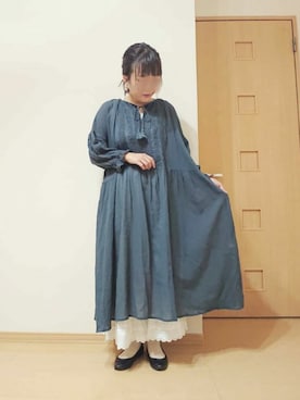 「出勤コーデ」｜「アイテム（バレエシューズ）」を使った、カナエさん（レディース・150cm）の夏コーディネート