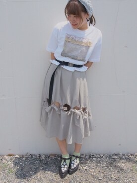 「cucuri（ククリ）のアイテム」を使った、ca.ca.さん（レディース・163cm）の夏コーディネート