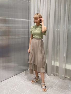 「CLANE（クラネ）のアイテム（スカート）」を使った、akiさん（レディース・162cm）の夏コーディネート