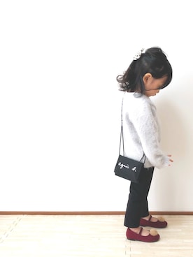 「apres les cours（アプレレクール）のアイテム（その他シューズ）」を使った、amiboooさん（キッズ・90cm）の秋コーディネート
