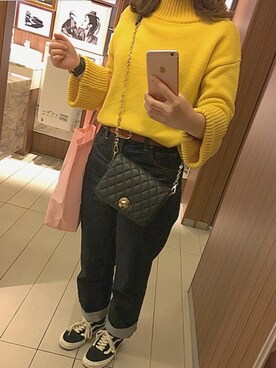 「ハイウエストストレートジーンズ」｜はづさん（レディース・152cm）の春コーディネート