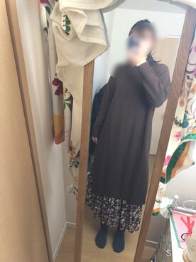「アイテム（ソックス/靴下、グリーン系）」を使った、chiitaroさん（レディース・161cm）の秋コーディネート
