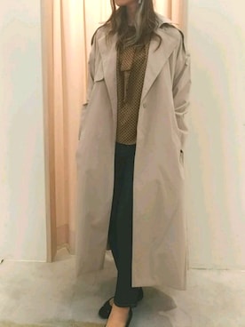 「Te chichi TERRASSE（テチチテラス）のアイテム（トレンチコート）」を使った、ユキさん（レディース・162cm）の秋コーディネート