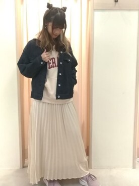 「Te chichi（テチチ）のアイテム（デニムジャケット）」を使った、ユキさん（レディース・162cm）の秋コーディネート