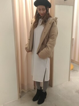 「Te chichi TERRASSE（テチチテラス）のアイテム（ハンチング/ベレー帽）」を使った、ユキさん（レディース・162cm）の秋コーディネート