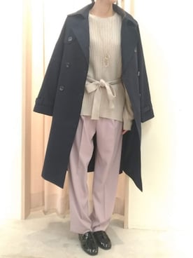 「Te chichi TERRASSE（テチチテラス）のアイテム（トレンチコート）」を使った、ユキさん（レディース・162cm）の春コーディネート