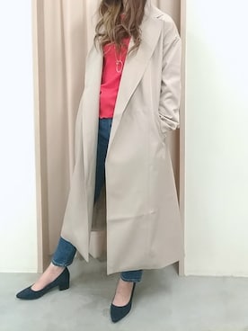 「Te chichi TERRASSE（テチチテラス）のアイテム（トレンチコート）」を使った、ユキさん（レディース・162cm）の春コーディネート