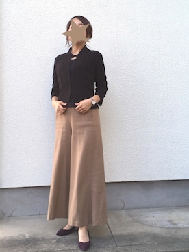 「Sybilla（シビラ）のアイテム（ノーカラージャケット）」を使った、kaoriさん（レディース・155cm）の秋コーディネート