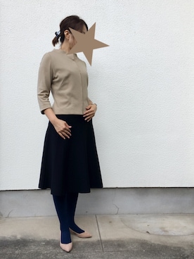 「Sybilla（シビラ）のアイテム（ノーカラージャケット）」を使った、kaoriさん（レディース・155cm）の秋コーディネート